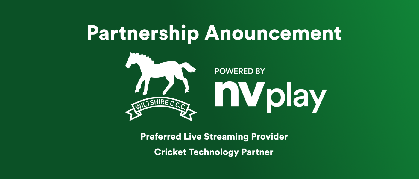 Green tile announcing partnership of NV Play and Wiltshire CCC