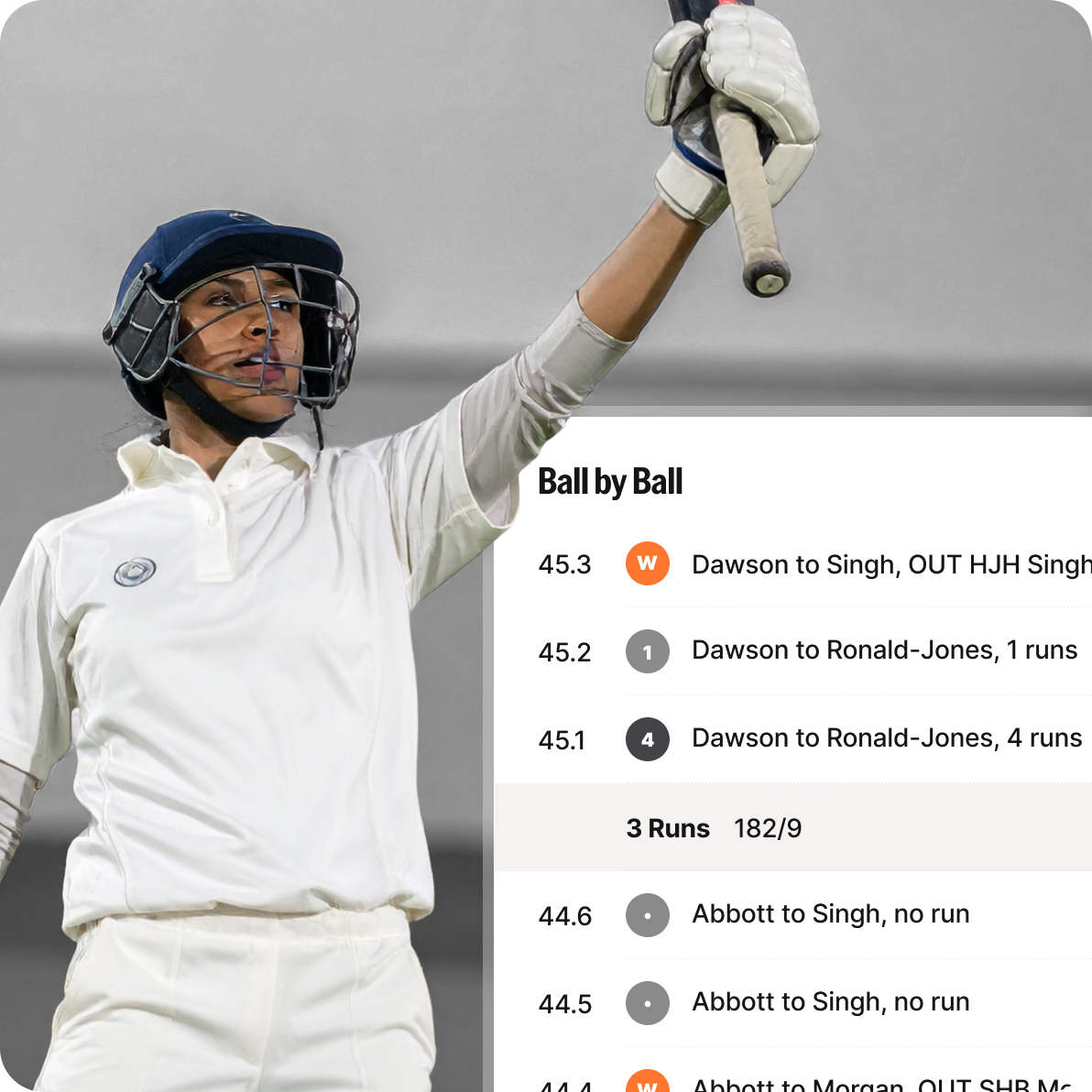 NV Play UI showing ball by ball analysis capabilities with female player in whites