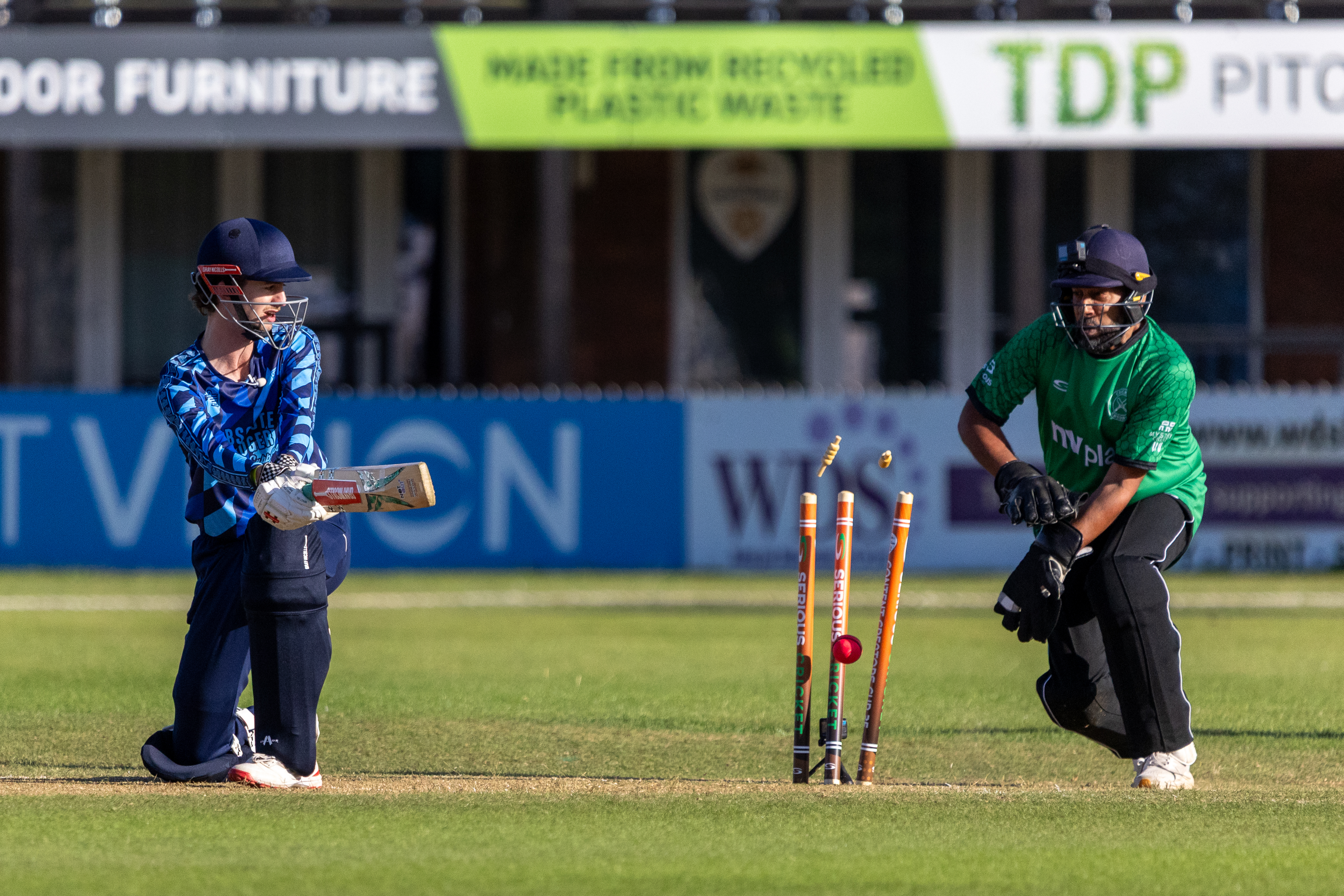 Batter hitting a wicket at the 2025 Content Creators Cup 