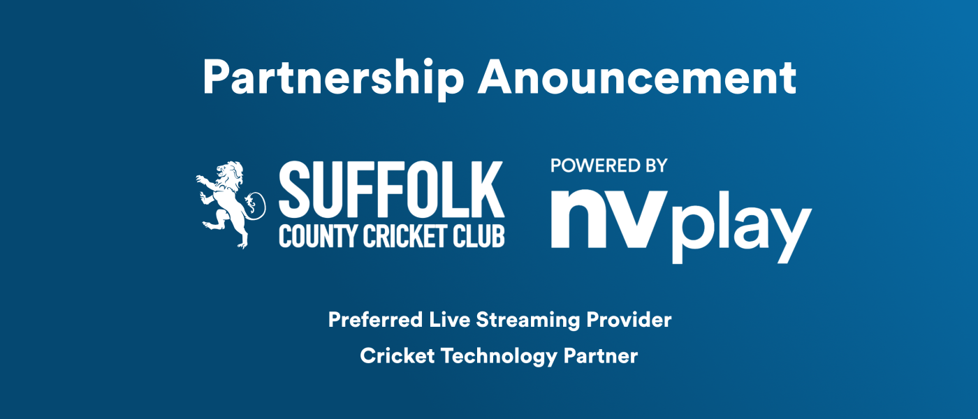 Blue tile announcing partnership between Suffolk CCC and NV Play